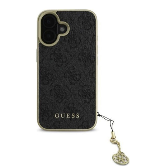 Case for Apple iPhone 16, Guess, 4G Charm, Black