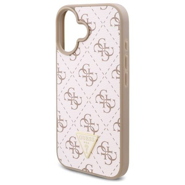 Hoes voor Apple iPhone 16, Guess, 4G Triangle Logo, Wit