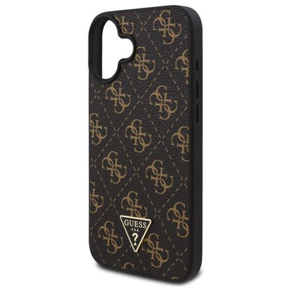 Case for Apple iPhone 16, Guess, 4G Triangle Logo, Black