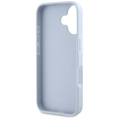 Hoes voor Apple iPhone 16, Guess, Grained Big 4G Logo Small Classic Logo, Blauw