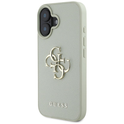 Hoes voor Apple iPhone 16, Guess, Grained Big 4G Logo Small Classic Logo, Groen