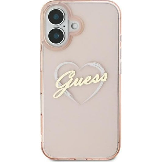Hoes voor Apple iPhone 16, Guess, IML Heart, Roze
