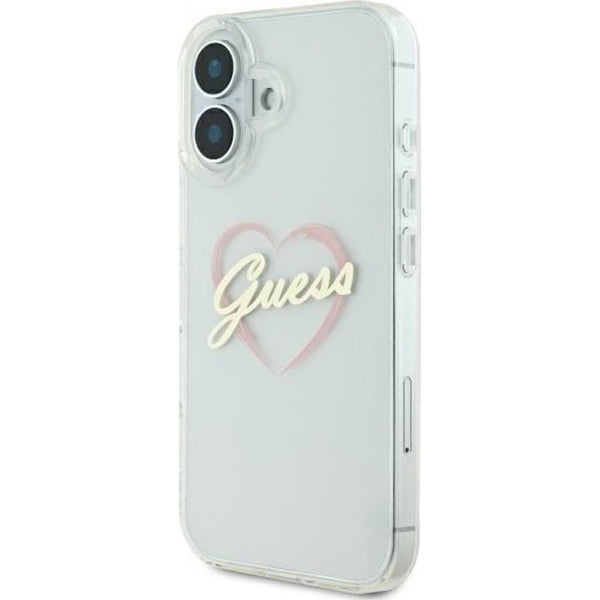 Hoesje voor Apple iPhone 16, Guess, IML Heart, Transparant