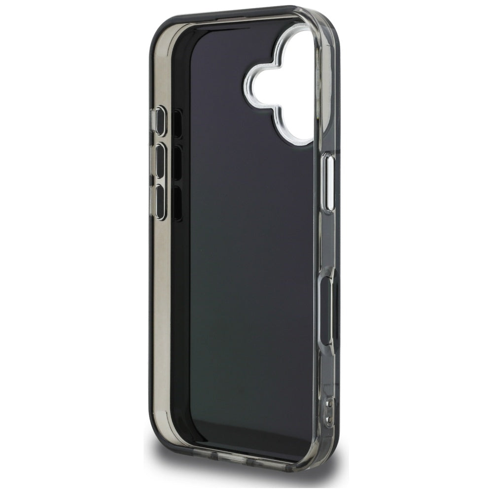 Hoes voor Apple iPhone 16, Karl Lagerfeld, IML Aquarelle Logo Karl & Choupette, Zwart