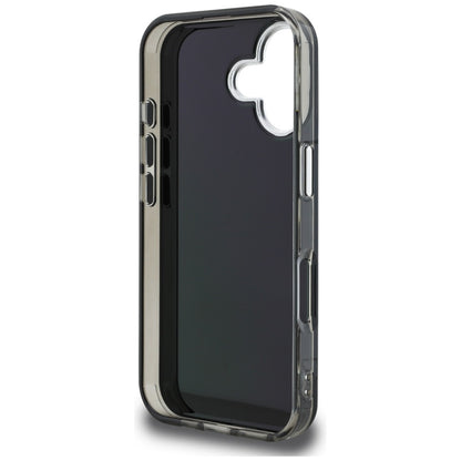 Hoes voor Apple iPhone 16, Karl Lagerfeld, IML Aquarelle Logo Karl & Choupette, Zwart