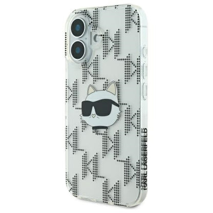 Case for Apple iPhone 16, Karl Lagerfeld, IML Luxury Electroplated Choupette's Head, Transparent