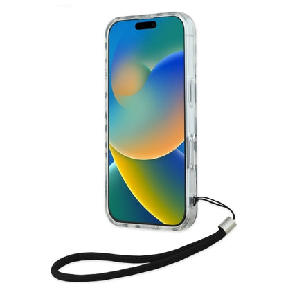 Hoes voor Apple iPhone 16, Karl Lagerfeld, IML Luxury Zebra Pattern met Band, Zwart