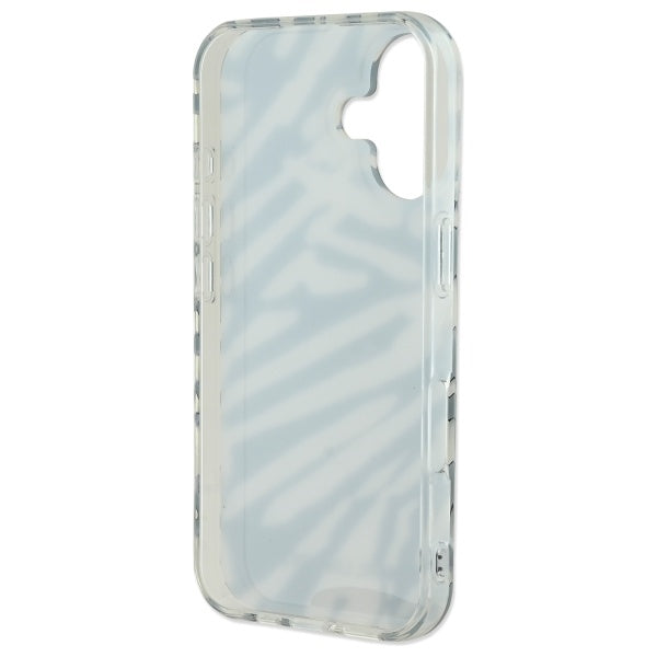Hoes voor Apple iPhone 16, Karl Lagerfeld, IML Luxury Zebra Pattern met Band, Zwart