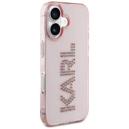 Hoes voor Apple iPhone 16, Karl Lagerfeld, IML Rhinestones Pink Logo, Roze