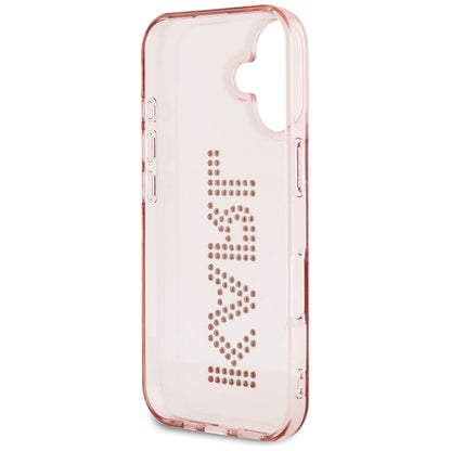 Hoes voor Apple iPhone 16, Karl Lagerfeld, IML Rhinestones Pink Logo, Roze