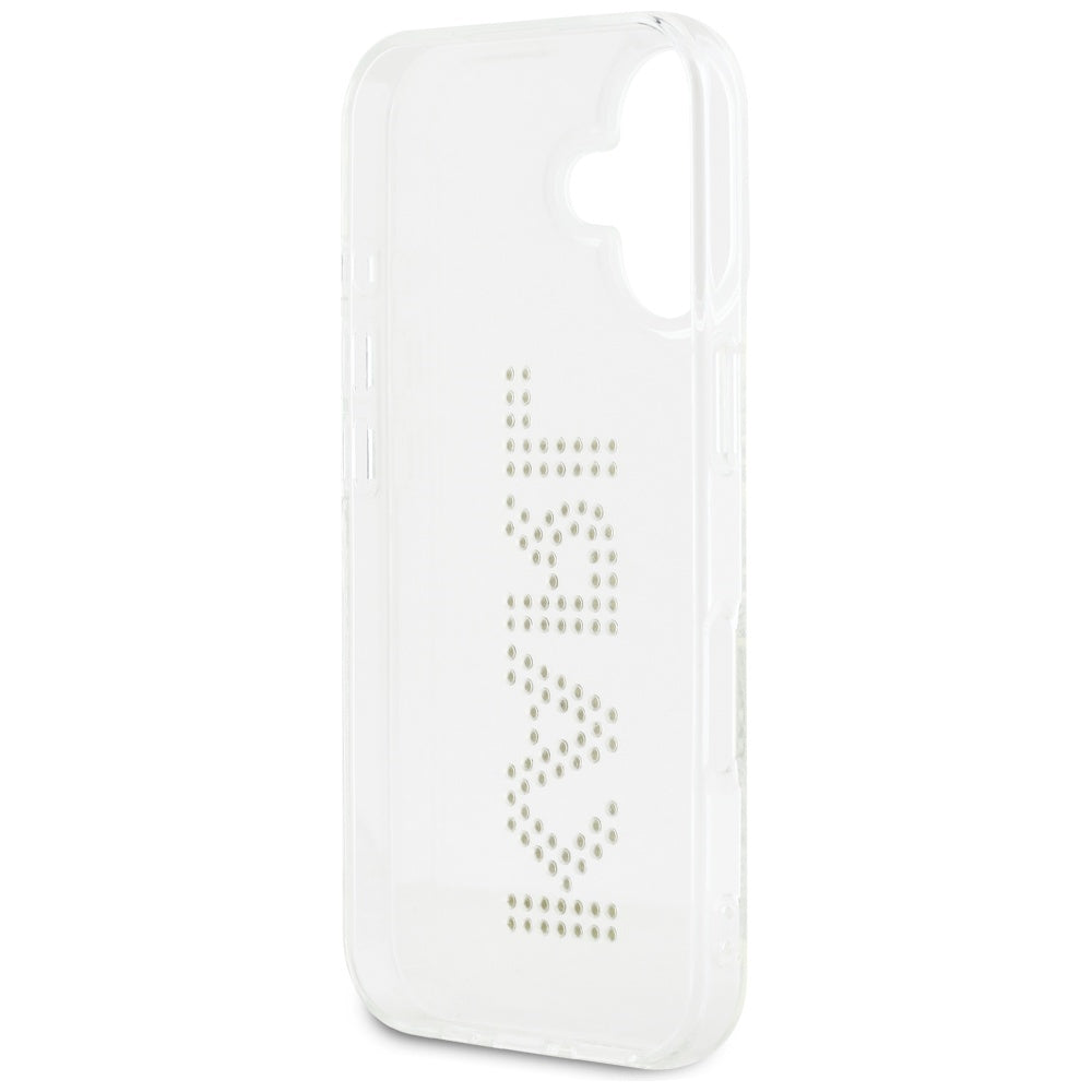 Hoes voor Apple iPhone 16, Karl Lagerfeld, IML Rhinestones Transparant Logo, Transparant