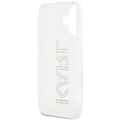 Hoes voor Apple iPhone 16, Karl Lagerfeld, IML Rhinestones Transparant Logo, Transparant