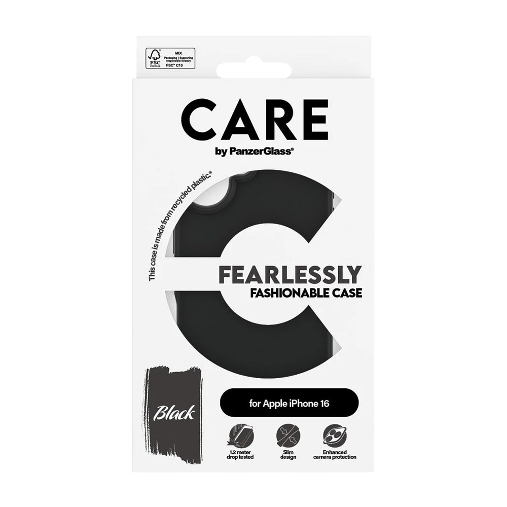 Hoes voor Apple iPhone 16, PanzerGlass, Care Fashionable, Zwart