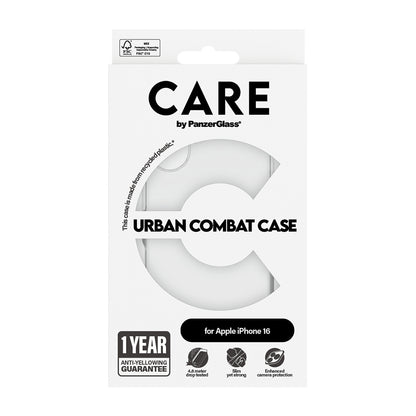 Hoes voor Apple iPhone 16, PanzerGlass, Care Urban Combat, Transparant