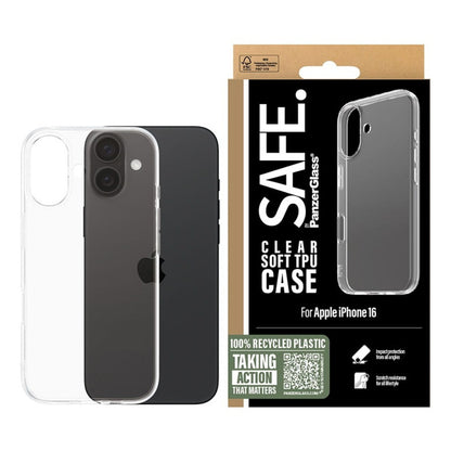 Hoes voor Apple iPhone 16, PanzerGlass, Safe., Transparant