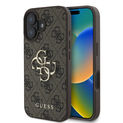 Hoesje voor Apple iPhone 16 Plus, Guess, 4G Big Logo, Bruin