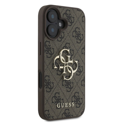 Hoesje voor Apple iPhone 16 Plus, Guess, 4G Big Logo, Bruin