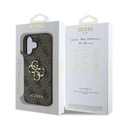 Hoesje voor Apple iPhone 16 Plus, Guess, 4G Big Logo, Bruin