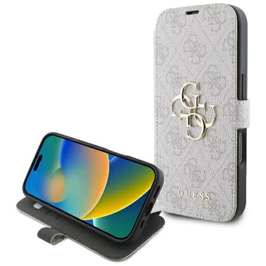 Hoes voor Apple iPhone 16 Plus, Guess, 4G Book, Roze