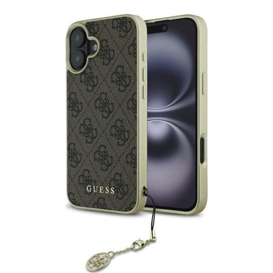 Hoes voor Apple iPhone 16 Plus, Guess, 4G Charm, Bruin