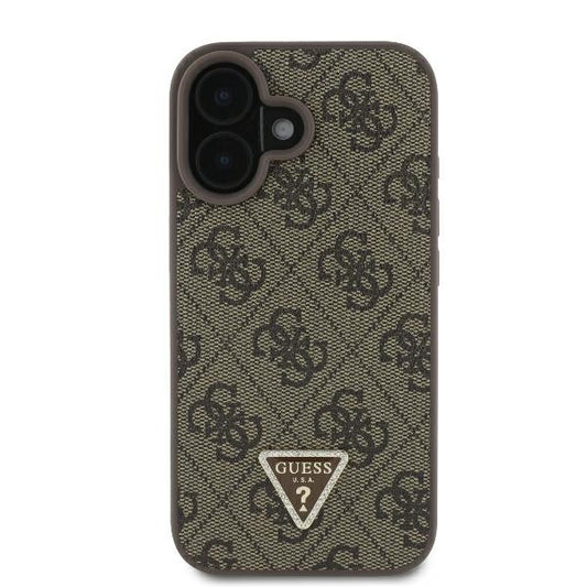 Hoes voor Apple iPhone 16 Plus, Guess, 4G Triangle Strass, Bruin