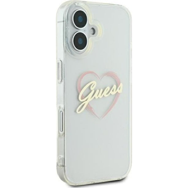 Hoesje voor Apple iPhone 16 Plus, Guess, IML Heart, Transparant