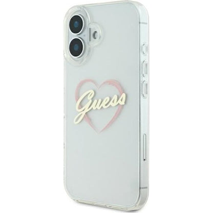 Hoesje voor Apple iPhone 16 Plus, Guess, IML Heart, Transparant