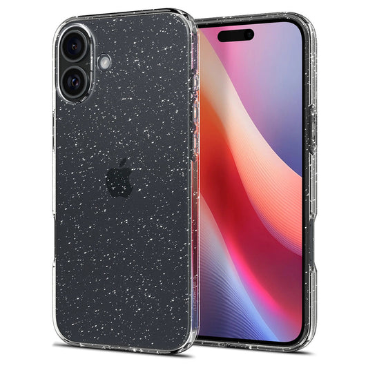 Hoes voor Apple iPhone 16 Plus, Spigen, Liquid Crystal Glitter, Transparant