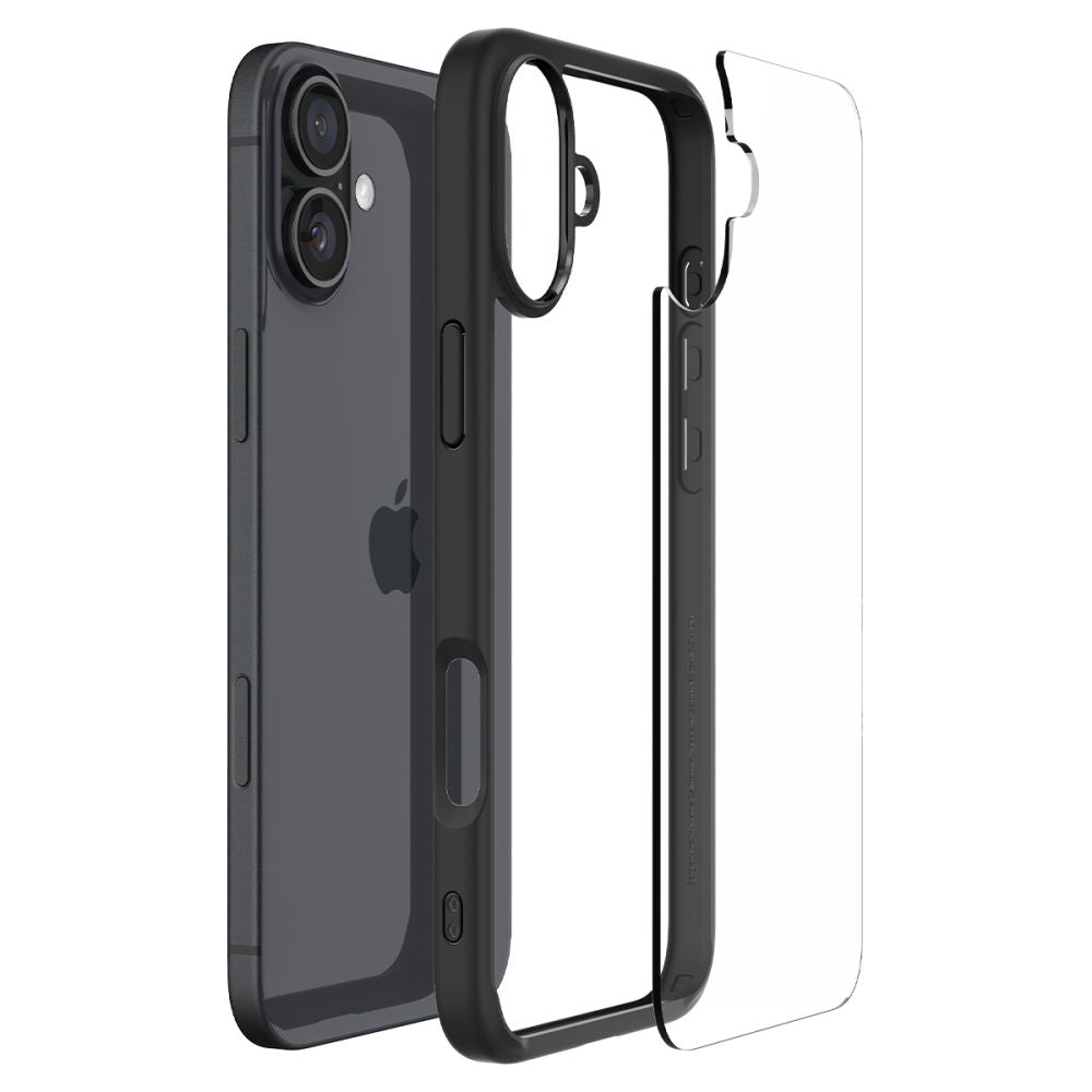 Hoes voor Apple iPhone 16 Plus, Spigen, Ultra Hybrid, Matzwart