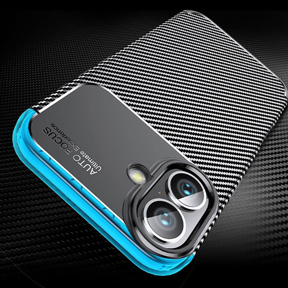 Case for Apple iPhone 16 Plus, Techsuit, CarbonFiber, Black