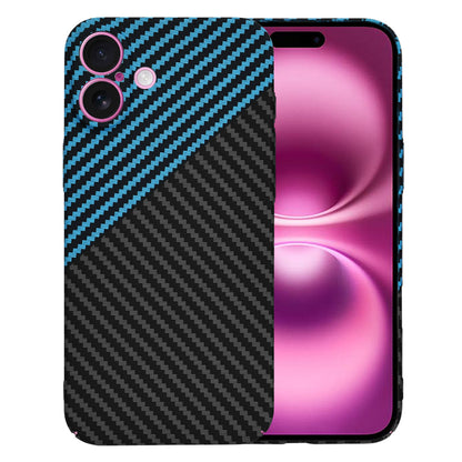 Hoes voor Apple iPhone 16 Plus, Techsuit, Carbonite FiberShell, Zwart Blauw