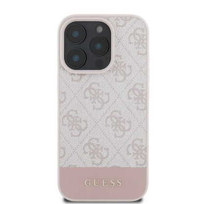 Hoes voor Apple iPhone 16 Pro, Guess, 4G Bottom Stripe, Roze