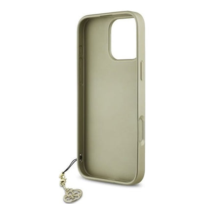 Hoes voor Apple iPhone 16 Pro, Guess, 4G Charm, Bruin