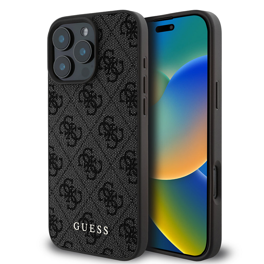 Hoes voor Apple iPhone 16 Pro, Guess, 4G Classic, Zwart