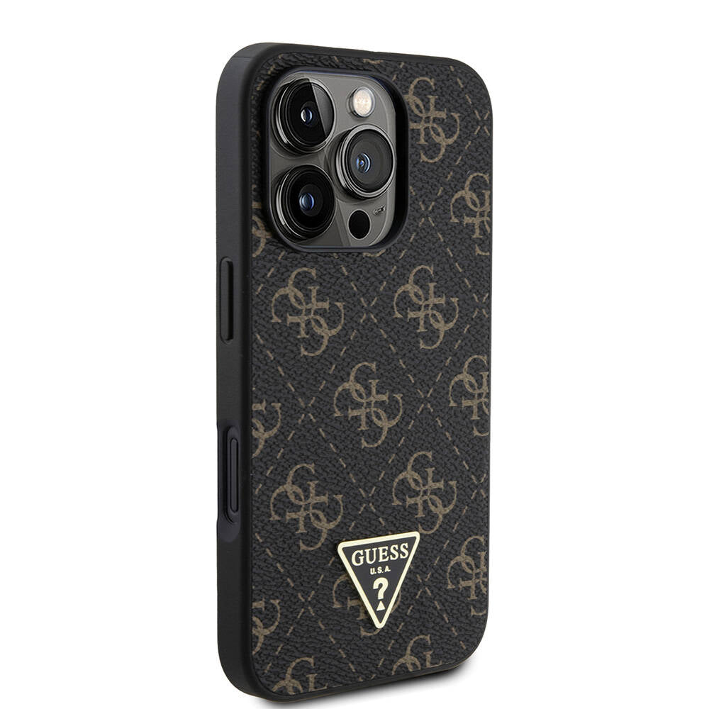 Hoesje voor Apple iPhone 16 Pro, Guess, 4G Triangle Logo, Wit