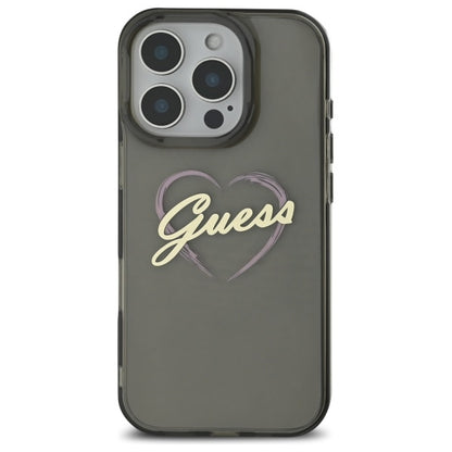 Hoesje voor Apple iPhone 16 Pro, Guess, IML Heart, Zwart