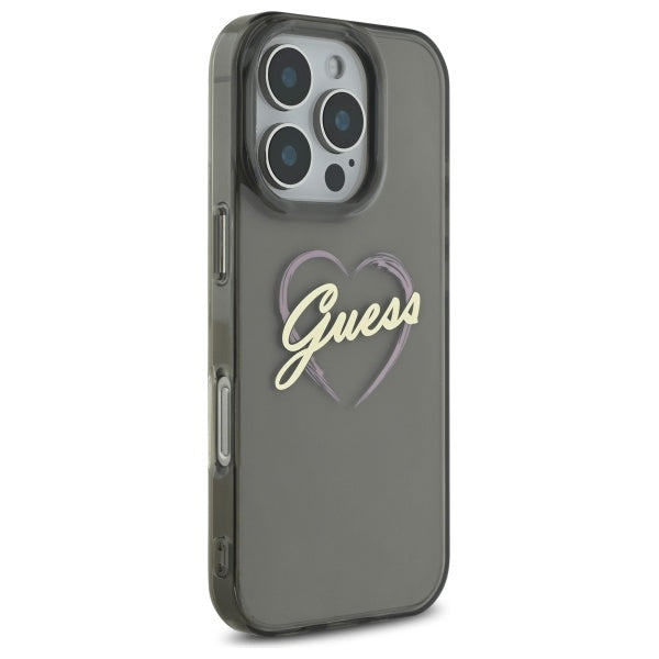 Hoesje voor Apple iPhone 16 Pro, Guess, IML Heart, Zwart