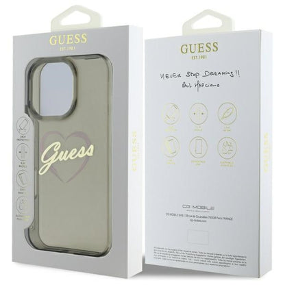 Hoesje voor Apple iPhone 16 Pro, Guess, IML Heart, Zwart