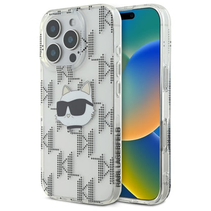 Case for Apple iPhone 16 Pro, Karl Lagerfeld, IML Luxury Electroplated Choupette's Head, Transparent