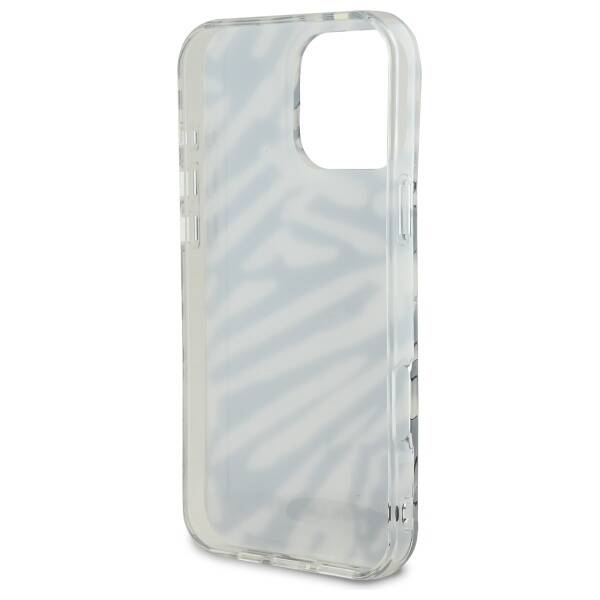 Hoes voor Apple iPhone 16 Pro, Karl Lagerfeld, IML Luxury Zebra Pattern met Band, Zwart