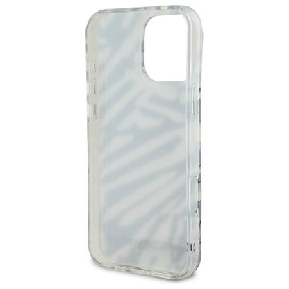 Hoes voor Apple iPhone 16 Pro, Karl Lagerfeld, IML Luxury Zebra Pattern met Band, Zwart
