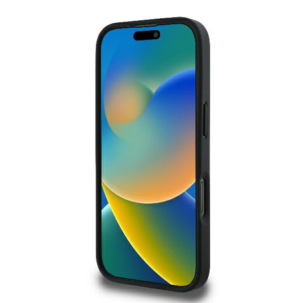 Hoes voor Apple iPhone 16 Pro, Karl Lagerfeld, Monogram Karl & Choupette's Heads, Zwart