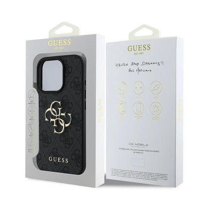 Hoes voor Apple iPhone 16 Pro Max, Guess, 4G Big Logo, Zwart