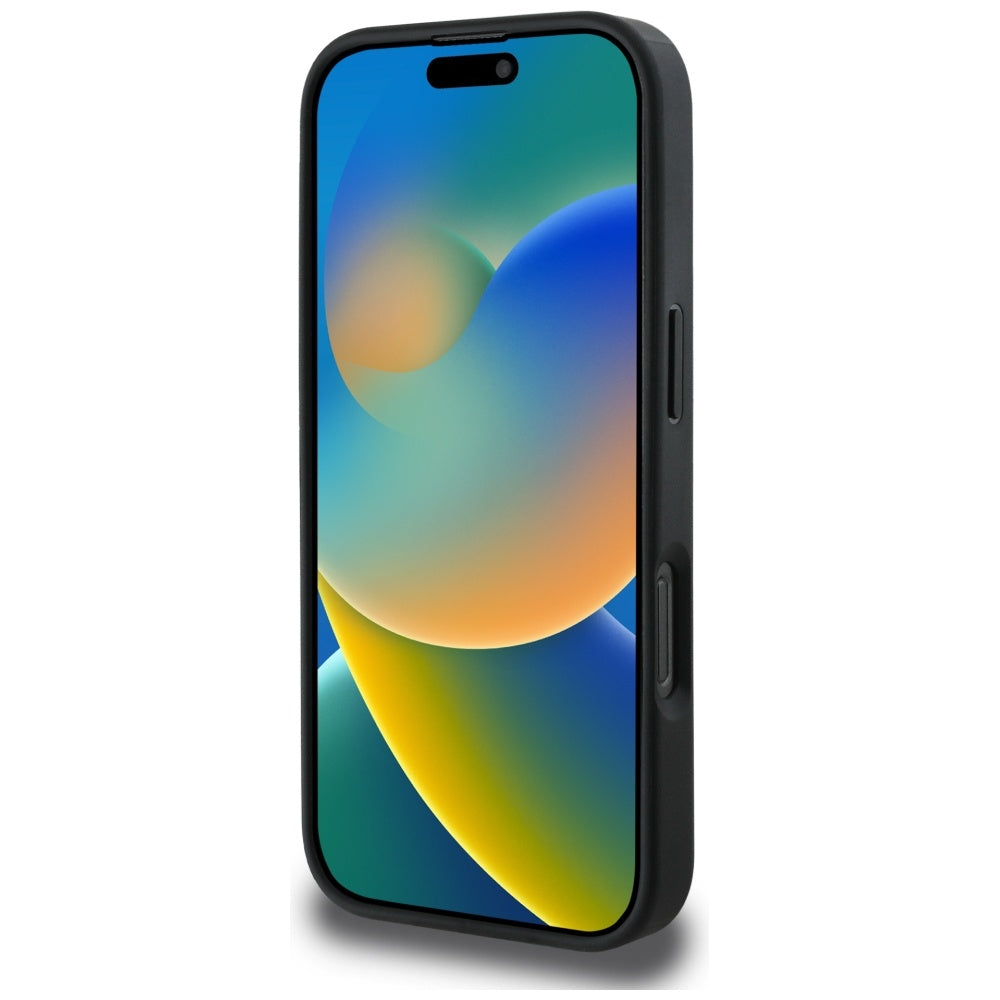 Hoes voor Apple iPhone 16 Pro Max, Guess, 4G Grained Roses Big Logo, Zwart