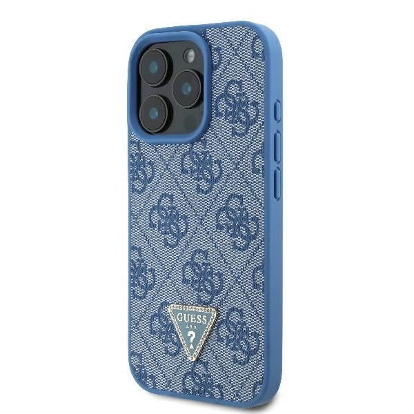 Hoes voor Apple iPhone 16 Pro Max, Guess, Crossbody 4G Triangle Strass, Blauw