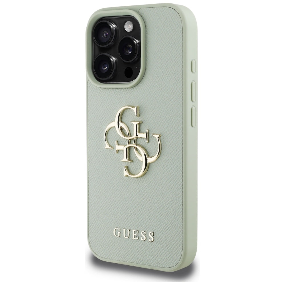 Hoes voor Apple iPhone 16 Pro Max, Guess, Grained Big 4G Logo Small Classic Logo, Groen