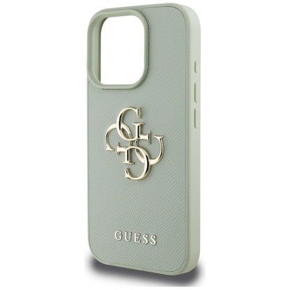 Hoes voor Apple iPhone 16 Pro Max, Guess, Grained Big 4G Logo Small Classic Logo, Groen