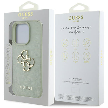 Hoes voor Apple iPhone 16 Pro Max, Guess, Grained Big 4G Logo Small Classic Logo, Groen