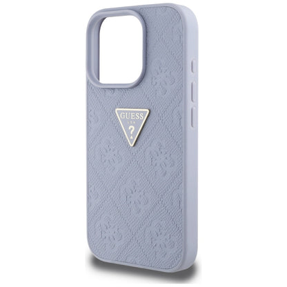 Hoes voor Apple iPhone 16 Pro Max, Guess, Hot Stamp 4G Pattern Triangle Logo, Lichtpaars
