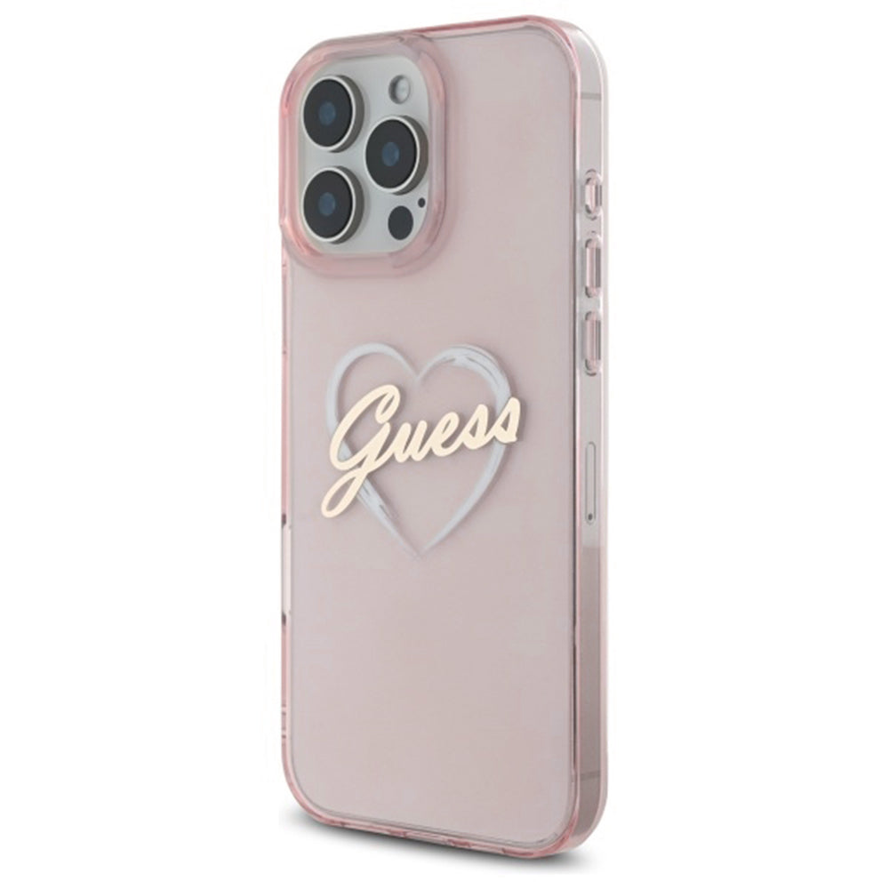 Hoesje voor Apple iPhone 16 Pro Max, Guess, IML Heart, Roze